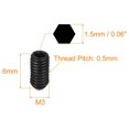 thumbnail image 2 of Unique Bargains Ball Point Set Screws, M3 x 6mm High Carbon Steel Metric Spring Hex Socket Grub Screw 20 Pack, 2 of 7