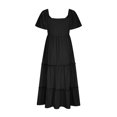 thumbnail image 4 of Robes d'Été Grande Taille pour Femmes 2024 Décontractées à Manches Courtes, Boutonnées, Col en V, à Étages, Ligne A, Fluides, Robe Midi de Plage avec Poches, Économisez jusqu'à 65 % de Rabais!, 4 of 5