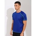 thumbnail image 3 of Moggemol Men's Rash Guard Swim Shirts Short Sleeve UPF 50+ Swimming Top Gym Workout Muscle Tee Tops Royal Blue XL, 3 of 7
