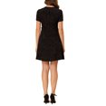 thumbnail image 3 of INSPIRE CHIC Women's Tie V Neck Short Sleeve Ruffle Floral a-Line Dress S Black, 3 of 7