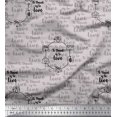 thumbnail image 1 of Soimoi Grey polyester Crepe Fabric To Travel Is To Live Text Fabric Prints By Yard 52 Inch Wide, 1 of 2