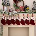 thumbnail image 3 of 1 Pce Chaussettes Joyeux Noël Lettres Alphabet Flocon de Neige Rouge Bas de Noël, 3 of 4