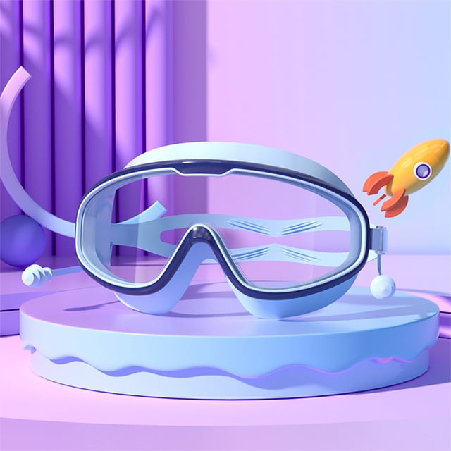 Kids Swimming Goggles - Large Frame HD Waterproof Eyewear - Adjustable Soft Silicone Seal & Eye Protection for Children