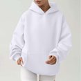 thumbnail image 2 of MeetoTime Women's Oversized Sweatshirt Fall Lightweight Long Sleeve Hoodie Fleece Pocket Pullover Tops, 2 of 6