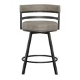 thumbnail image 3 of Tabouret de Comptoir Pivotant en Métal Gene et Similicuir Gris, 3 of 8