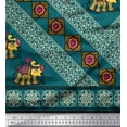 thumbnail image 2 of Soimoi Poly Georgette Fabric Floral Mandala & Elephant Panel Print Fabric by The Yard 42 Inch Wide, 2 of 2