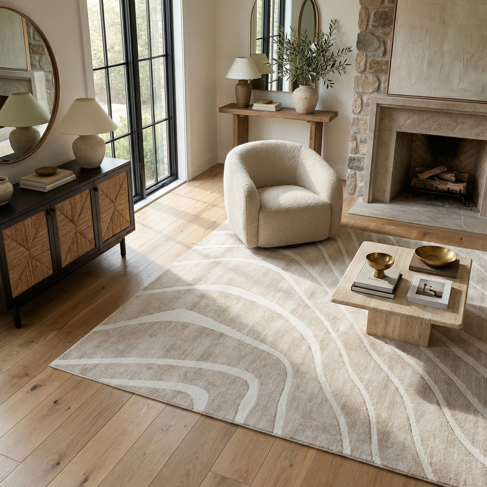 Minimalist Modern Abstract Indoor Area Rug