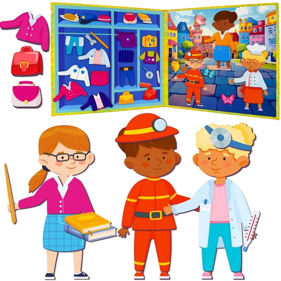 Quokka Magnetic Dress-Up Dolls for Kids Ages 3 + - 35 Pieces Magnetic Play Set for Girls and Boys - Creative Magnetic Play Set for Home or Travel