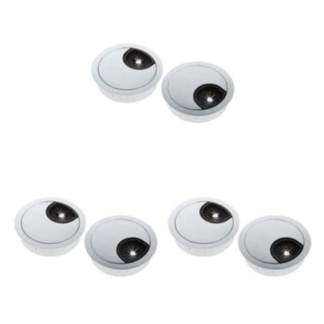 Thinsony 2Pcs 60mm Computer Desk Table Grommet Cover Port Wire Cable Hole Silver 3Set