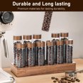 thumbnail image 3 of Durable and Elegant Glass Coffee Tubes with Walnut Stand, Single Dose Coffee Bean Storage Container Espresso Bean Storage Set for Kitchen and Coffee Shops, 3 of 8