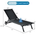 thumbnail image 3 of Gymax Ensemble de 2 Chaises Longues de Patio en Aluminium, Fauteuils Inclinables Réglables avec Roues, Noir, 3 of 10