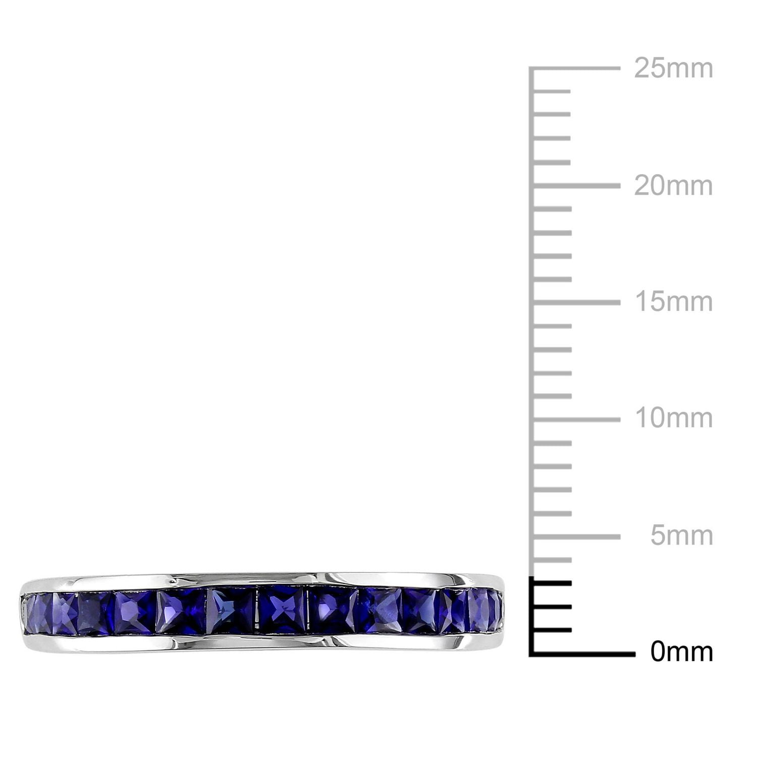 Miabella 3/4 Carat T.G.W. Created Sapphire Eternity Ring Sterling Silver
