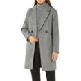 thumbnail image 1 of INSPIRE CHIC Manteau Mi-Long pour Femme à Double Boutonnage, Raglan, à Revers, à Manches Longues, 1 of 4