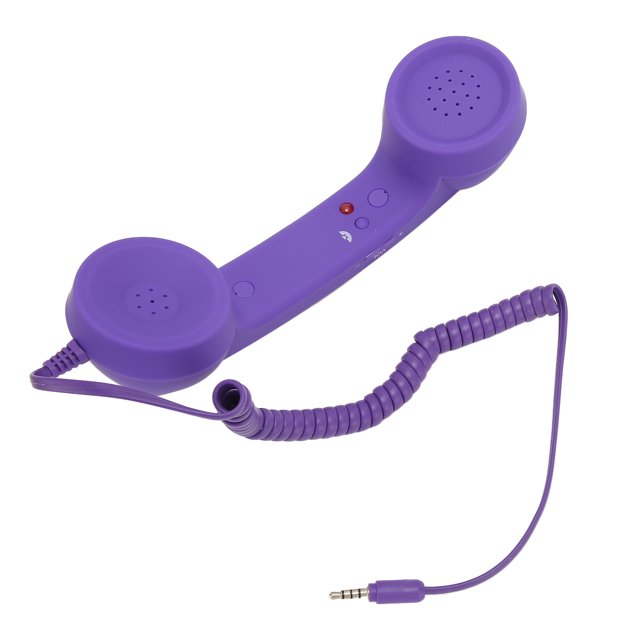 Cell Phone Handset Wired Cell Phone Receiver Volume Control Telephone Handset Works with All Smartphones and Computers with a 3.5mm Headphone Jack, 9ft Coiled Cord