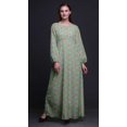 thumbnail image 2 of Bimba Robe Maxi à Manches Longues pour Femmes en Georgette Mousse avec Imprimé Floral d'Anémone et de Lavande Bleue, Taille Élastique - Petit, 2 of 5