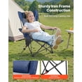 thumbnail image 3 of VEVOR Reclining Camping Chair, 4 Adjustable Positions, Portable Folding Lounger for Adults, Mesh Beach Chair with Headrest & Foot Rest, Supports 220 lbs, Heavy Duty Camp Chairs for Patio, Blue, 3 of 9