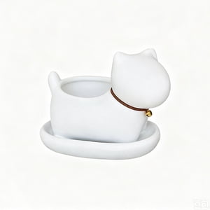 Birdeem Resin Cat Planter, Cute Animal Planter with Drainage Hole for Small Plants, Small Flower Pot for Desk Shelf Windowsill Indoor Home Decor