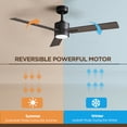 thumbnail image 3 of Vagizm Ceiling Fan with Light Remote: 52 Inch Modern Bedroom Fans with Dimmable Tri-Color Temperature LED - Quiet Reversible DC Motor - Indoor Outdoor (Black+Walnut), 3 of 7