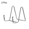 thumbnail image 3 of Unique Bargains 2Pack 3Inch Plate Stand for Display Iron Easel Plate Holder for Photo Silver, 3 of 5
