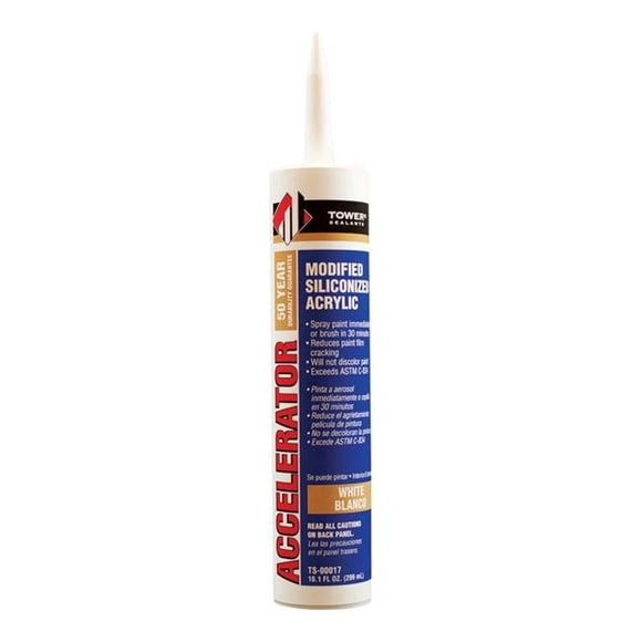 Tower Sealants Accelerator White Modified Siliconized Acrylic Sealant, 10.1 oz - Pack of 12