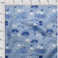 thumbnail image 3 of oneOone Rayon Medium Blue Fabric Kids Craft Projects Decor Fabric Printed By The Yard 56 Inch Wide, 3 of 4
