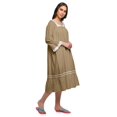 thumbnail image 2 of Moomaya Robe de Nuit en Coton à Manches Longues à Encolure Carrée Imprimée pour Femmes, 2 of 6