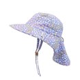 thumbnail image 1 of FlapJackKids - Sun Hat with Neck Cape - Floral Field - S (6M-2Y), 1 of 2