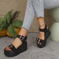 thumbnail image 4 of Platform Sandals Women Espadrille Wedge Comfortable Ankle Strap Open Toe Sandals for Walking, 4 of 8