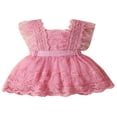 thumbnail image 1 of Robe en Dentelle Florale Sans Manches pour Bébé Fille Princesse Robe d'Été en Tulle, 1 of 7