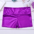 thumbnail image 2 of vastwit Girls Shiny Metallic Shorts Gymnastics Dance Shorts Purple 6, 2 of 7