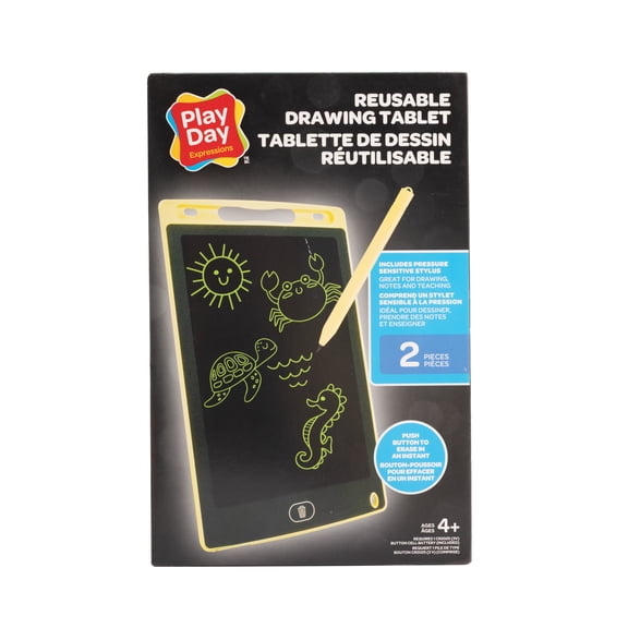 Play Day Reusable Drawing Tablet - 8.5" Yellow