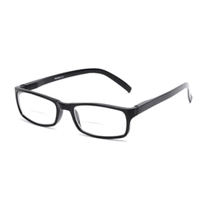 Verres de lecture bifocale rectangle en noir par Readers.com +1.25