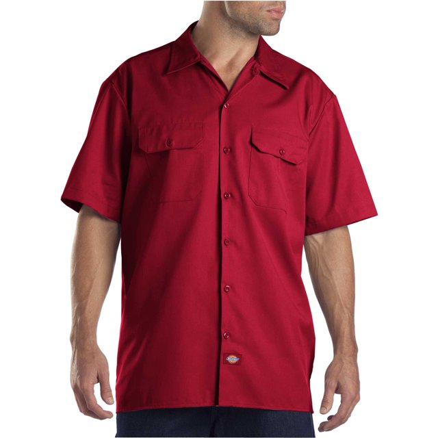 Dickies Chemise de Travail à Manches Courtes pour Homme, 3X, Rouge Anglais