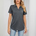 thumbnail image 3 of Birdeem T-Shirt à Manches Courtes Uni Col Mode pour Femmes Blouse Ample, 3 of 7