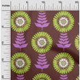 thumbnail image 2 of oneOone Silk Tabby Brown Fabric Asian Block Floral Craft Projects Decor Fabric Printed By The Yard 42 Inch Wide, 2 of 4