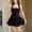Robes pour Femmes Style1-Black, variante sur Mceream Robe Midi pour Femme à Col, Taille à Nouer, Ourlet à Volants, Manches Volantées, Tissage Léger pour Brunch, Bureau, Décontracté Vert m