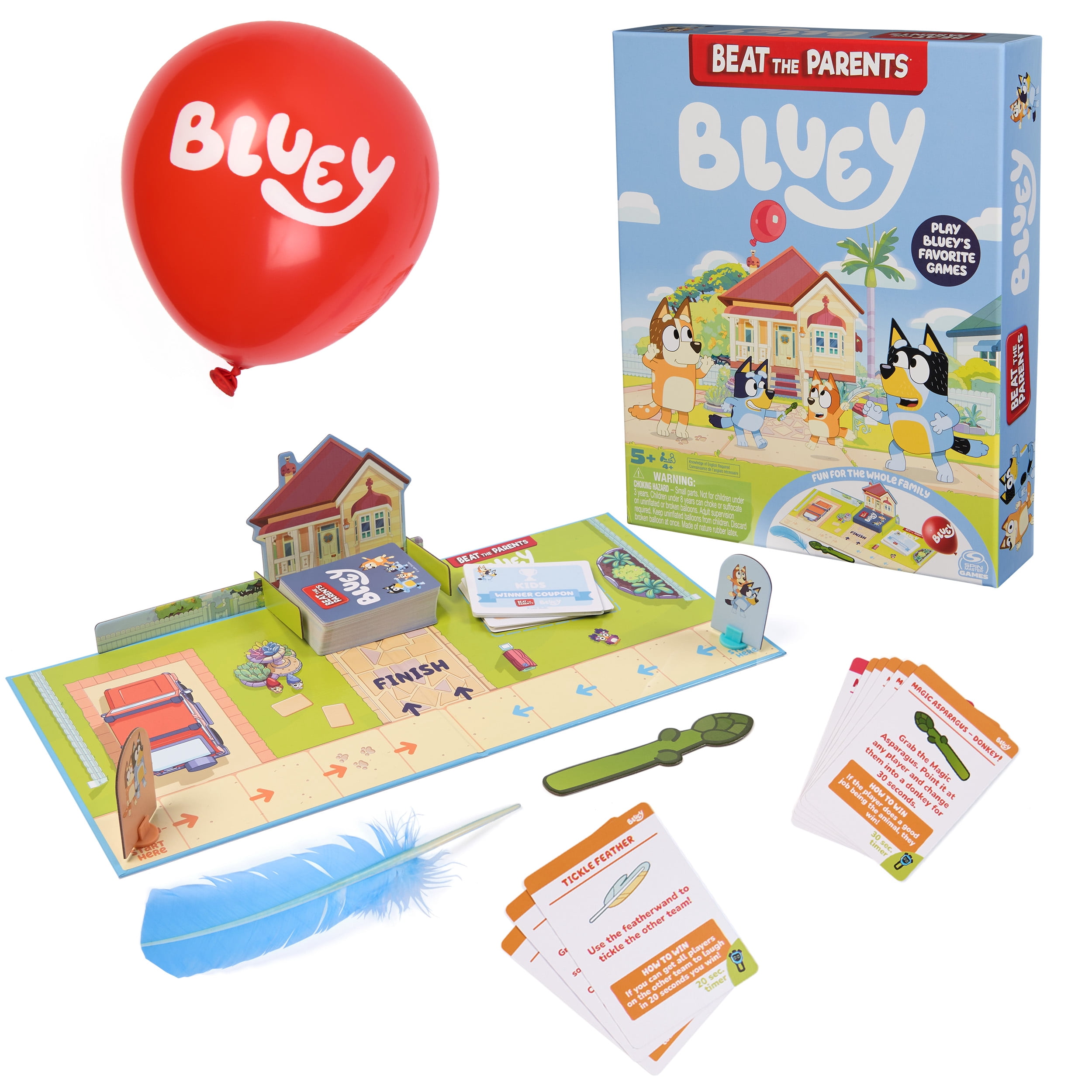 Spin Master Games, Bluey Beat the Parents, Head-to-Head Trivia & Fun Family Game Night Challenges, Easy Play, Bluey Toys, Kids & Family, 2-6 Players, for Ages 5 & Up