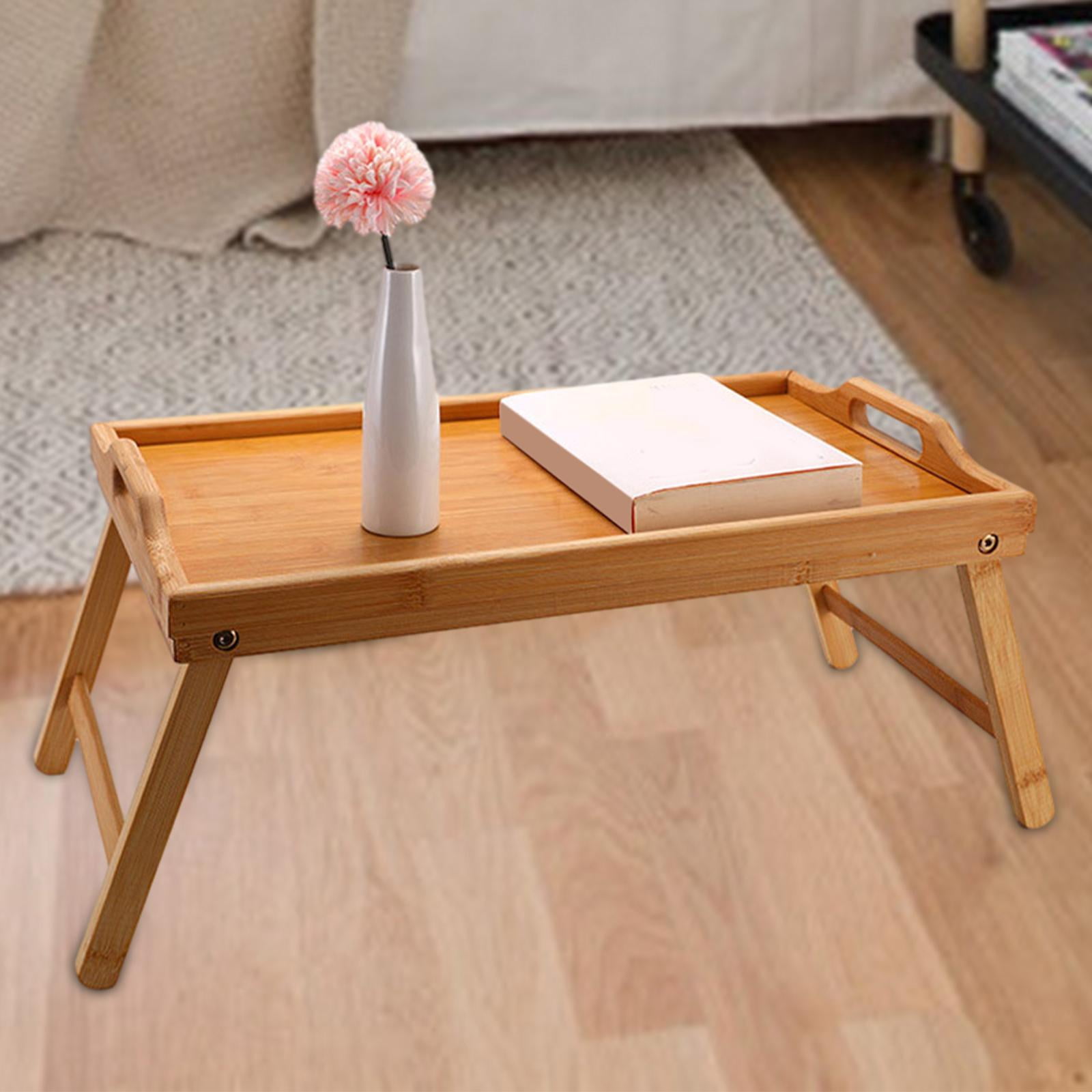 Foldable Bed Table, Portable Lap Desk, Lightweight Wooden Breakfast Tray, Laptop Thickened Upgraded