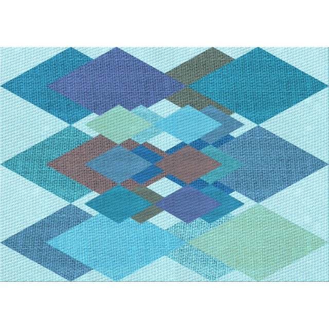 Ahgly Company Machine Washable Indoor Rectangle Transitional Blue Ivy Blue Area Rugs, 6' x 9'