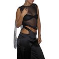 thumbnail image 3 of Faithtur Femmes d'Été Short Skinny Tops Couleur Unie Sans Manches O Cou Pure Crop Tops, 3 of 8