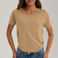 thumbnail image 2 of Yuyuzo Crop Tops pour Femmes Manches Courtes Col Rond Tops de Sortie Couleur Unie Tees Tops, 2 of 7