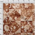 thumbnail image 3 of oneOone Georgette Viscose Rust Brown Fabric Florals Craft Projects Decor Fabric Printed By The Yard 42 Inch Wide, 3 of 4