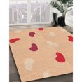 thumbnail image 3 of Ahgly Company Tapis d'Intérieur Lavable en Machine Carré Transitionnel Orange Pastel, 5 Pieds Carré, 3 of 7