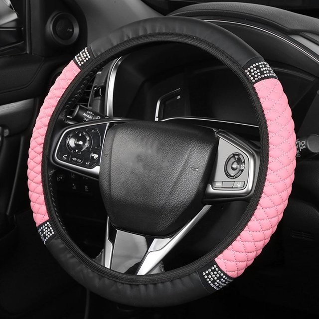 Universal 38 cm Bling Car Steering Wheel Cover Rhinestone Steering-Wheel Cover. M4B9
