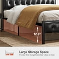 thumbnail image 5 of GUNAITO King Bed Frame with Storage Headboard Upholstered Platform Bed with LED Lights USB Ports & Outlets Black, 5 of 5