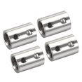 thumbnail image 1 of Unique Bargains Manchon de Filetage M10 M4 Connecteur de Tuyau Rond Écrou de Raccord Ton Argent 4 Pcs, 1 of 5