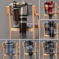 thumbnail image 2 of Men Scarf British Style Classic Plaid Fringed Tassels Soft Keep Warm Faux Autumn Winter Adults Long Scarf for Riding, 2 of 8