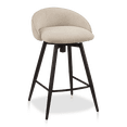 thumbnail image 1 of Bouclair Beige Fabric and Metal Bar Stool, 1 of 4