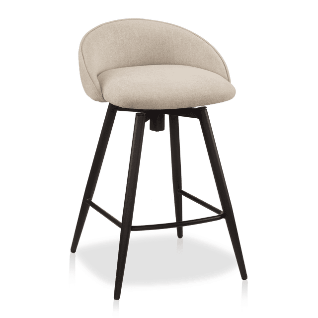 Bouclair Beige Fabric and Metal Bar Stool