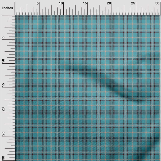 oneOone Cotton Poplin Fabric Tartan Check Print Fabric BTY 42 Inch Wide